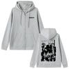 2025 Anime Printed Zipper Hoodie Black Stone Zipper Jacket Men's and Women's Manga Casual Long Sleeve Zipper Sweatshirt Street Wear