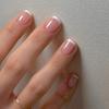 24Pcs Almond Long French Fake Nails Pointed Glossy White Edge Artificial Acrylic Press On Nails Removable Nail Art Tips