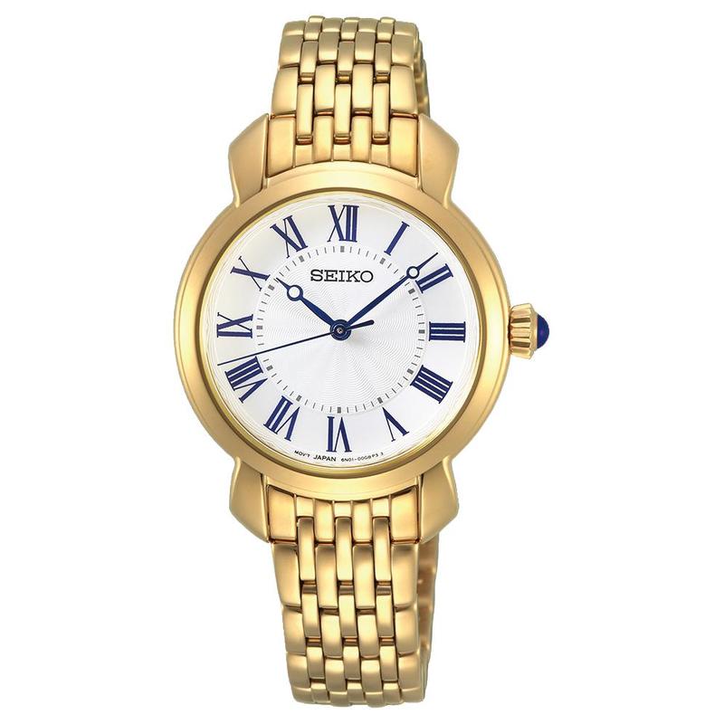 SEIKO 50-meter waterproof casual Quartz Steel Strap 29.2mm women s watch white dial SUR626 белый
