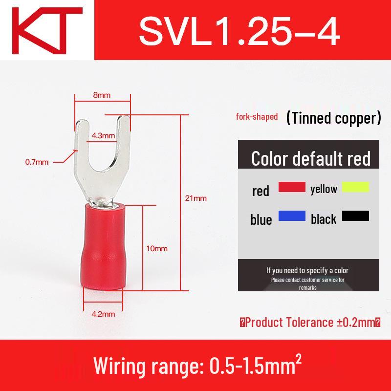 KT Keshitong Fork Pre-insulated Purple Copper Crimp Terminal Connector, SV1.25 Series.