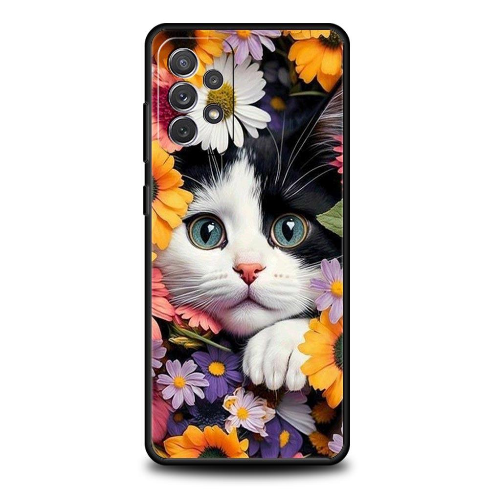

Милый Чехол-Кот для Телефона Samsung A51 A71 A21S A12 A11 A15 A25 A31 A41 A32 A23 A33 A53 A73 A03S A05S A13 5G A72 Samsung A25