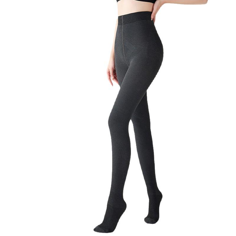 Vertical Stripe Cotton Leggings - Japanese Muji 200D Slimming Heat-Generating Ribbed Micro-Compression Anti-Pilling Pantyhose for Women