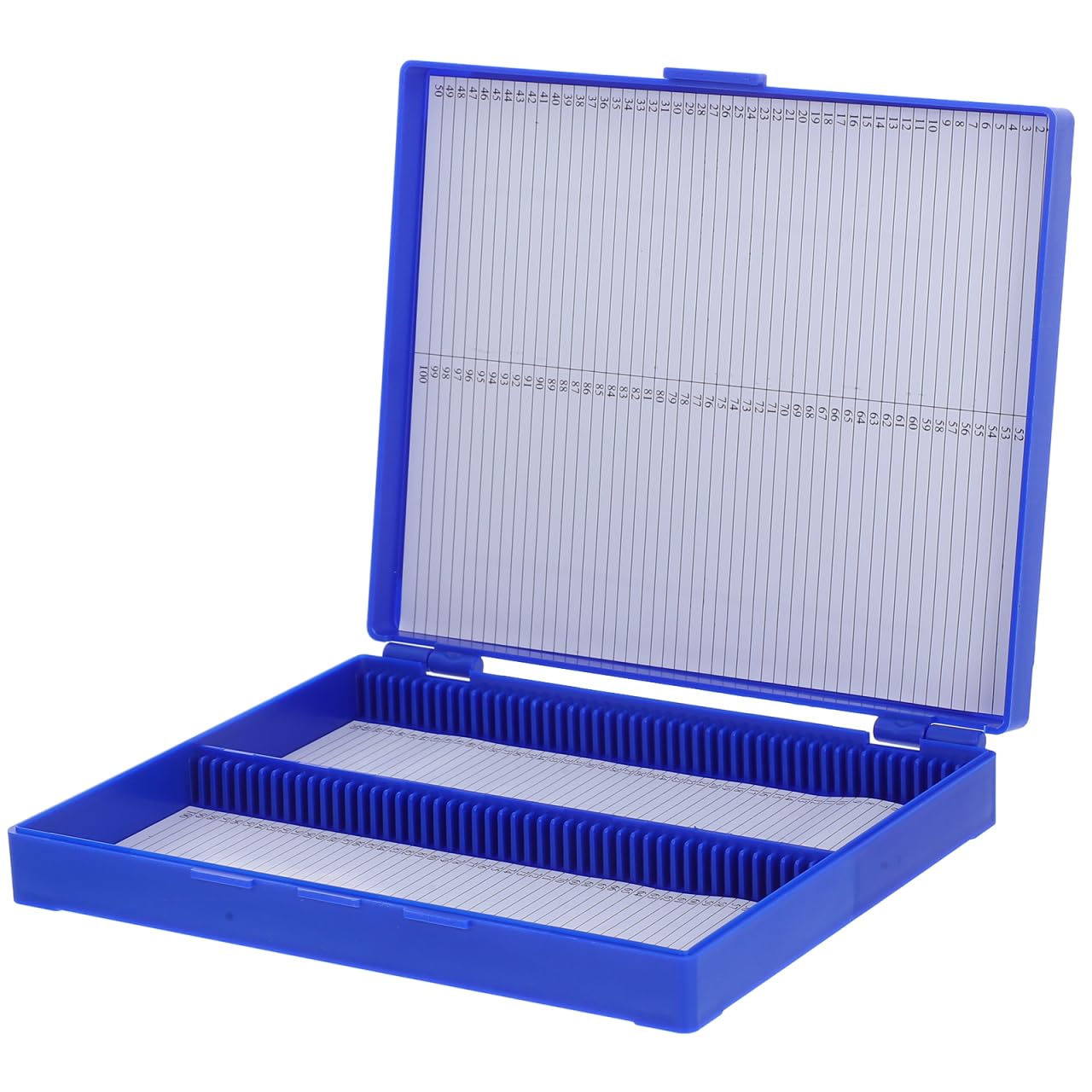 

ledmomo Specimen Slide Case Holds 100 Pathology Slide Microscope Slide Storage Reusable Slide Preservation Laboratory Storage Supplies Box, Slides, синий