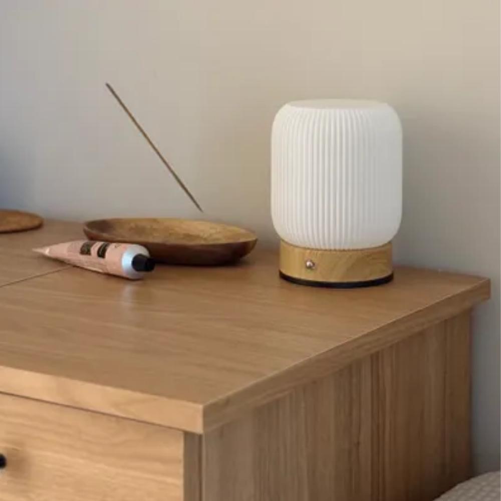 Woody LED Stämningsbelysning, 3-stegskontroll, USB-ström & 1200mAh Batteri