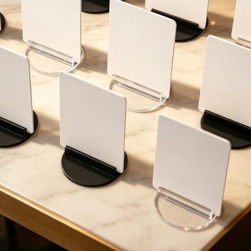 100Pcs Business Card Holder Stand Round Plastic Card Holder Stand For Table Game And Photo Display Enduring