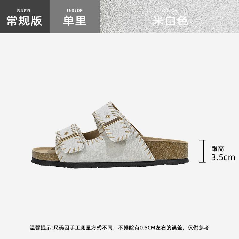 

[Белый Олень Тот же стиль] Письмо любви марта~ Обувь бокен на платформе Женская летняя 2025 Бокен Крутые шлепанцы Женская уличная обувь 35