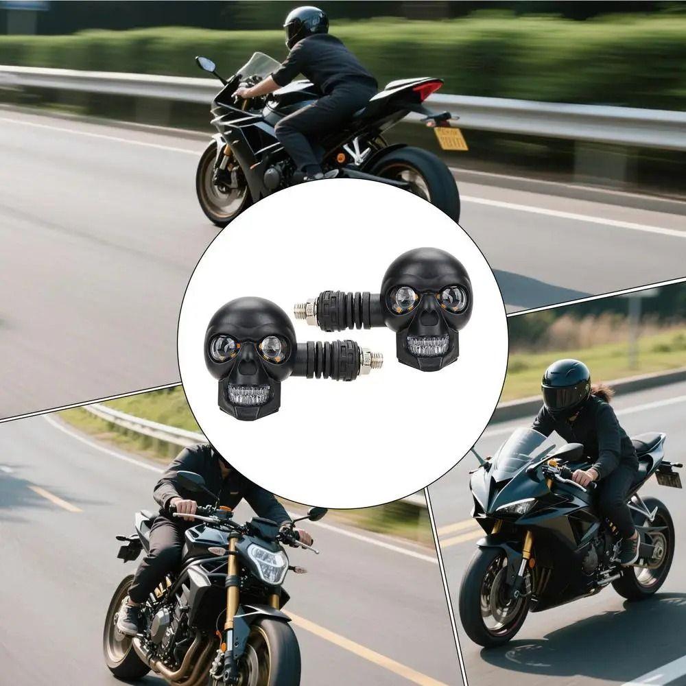 2Pcs DC 12V Vehicle Safety Lights Dual Color Light Motorcycle Indicator Lamp Scooter Use