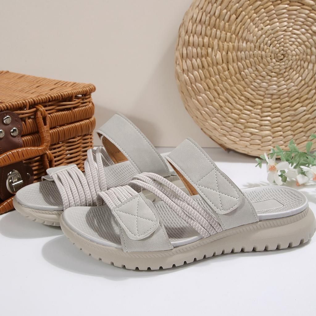 Sandali Bassi a Infradito da Donna Taglie Forti, Scarpe Casual Moda con Lavorazione Intrecciata, Sandali Bassi Estivi a Fascia Singola per Donna