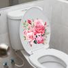 Watercolor Powder Rose Toilet Paper Self-adhesive Removable Bathroom Toilet Cover Decorative Sticker