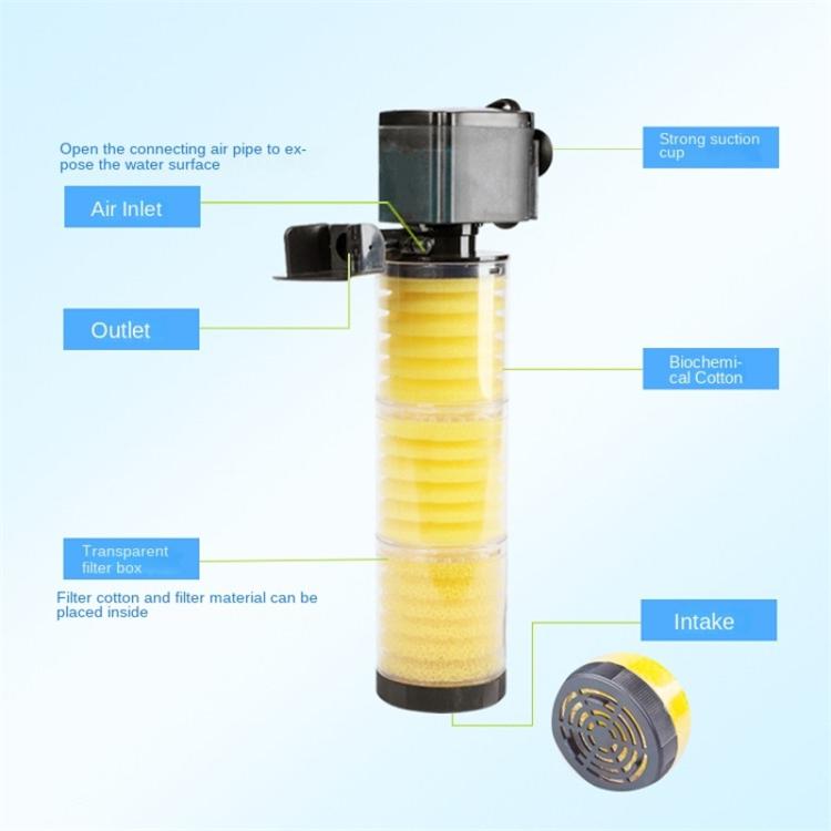 Fish Tank Filter Aquarium Silent Oxygen Pump Built-in Filter Submersible Pump Three In One Built-in Filter Pump
