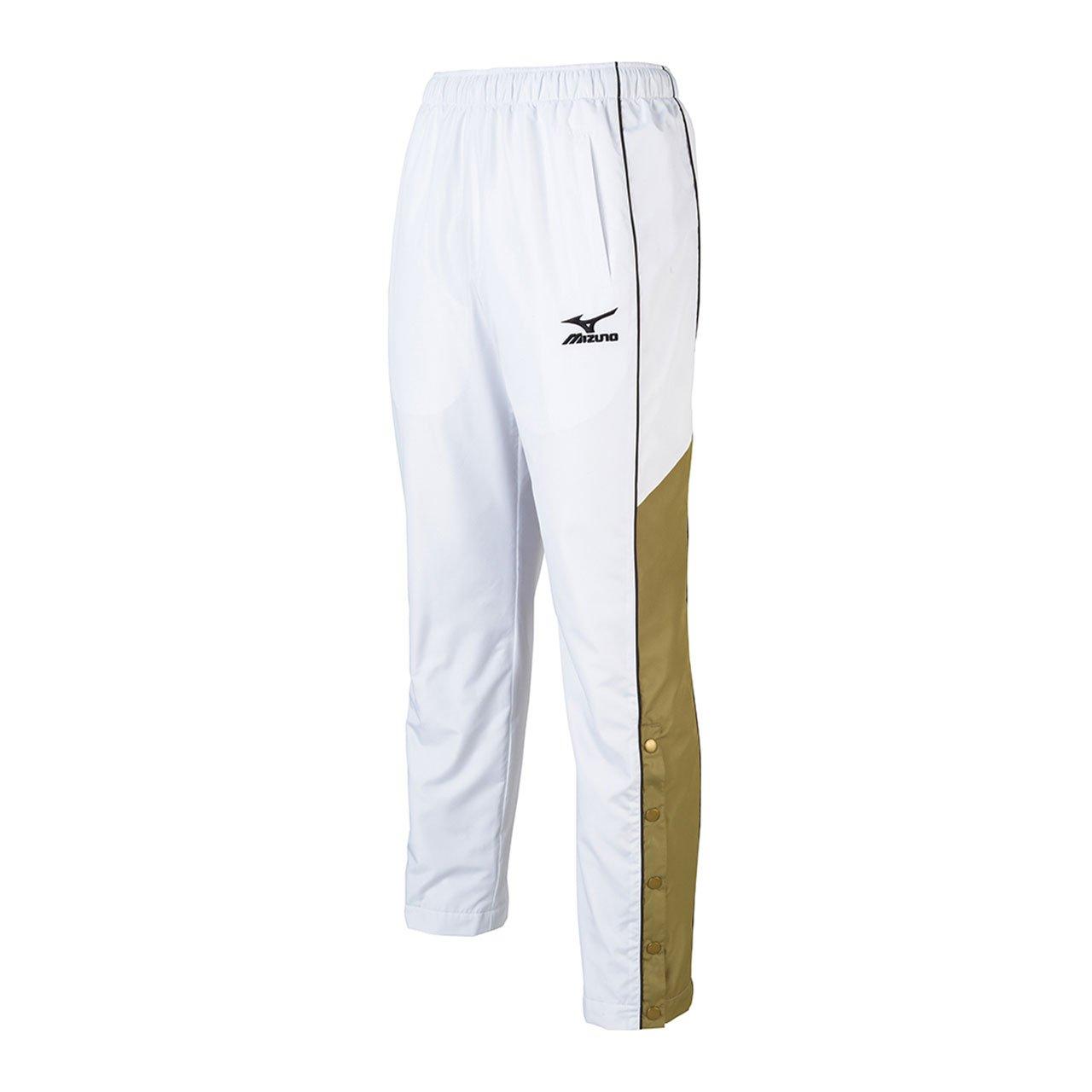 

Mizuno Basketball Wear Windbreaker White x Gold x Size S Size Pants, Long, White, W2JF6501, Black, (Japan S)