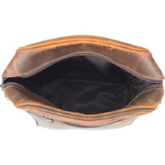 Handmade Vintage Genuine Buff Sling Cross-body Messenger Shoulder Bag for Men and Women