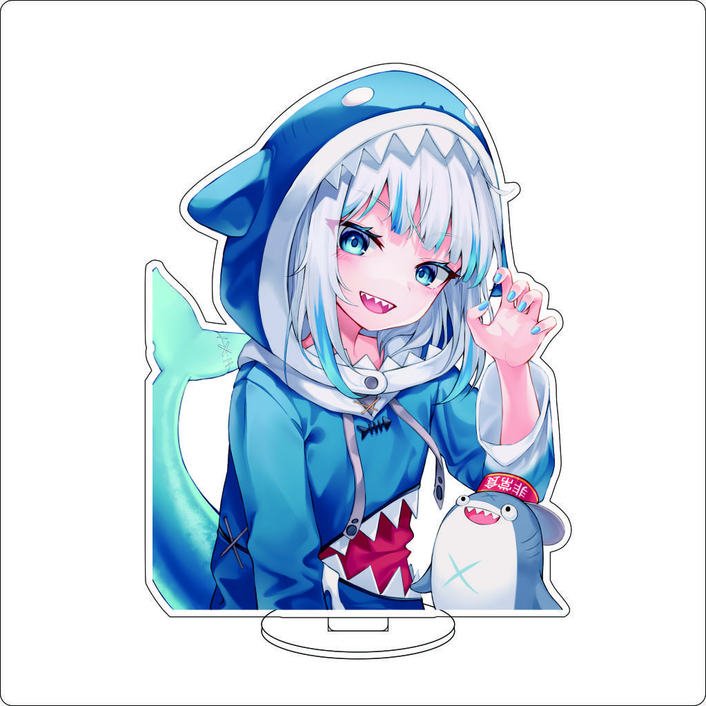 16CM Anime Cosplay Acrylic Stand Ornaments Gawr Gura Figure Stand Halloween Christmas Fans Gifts