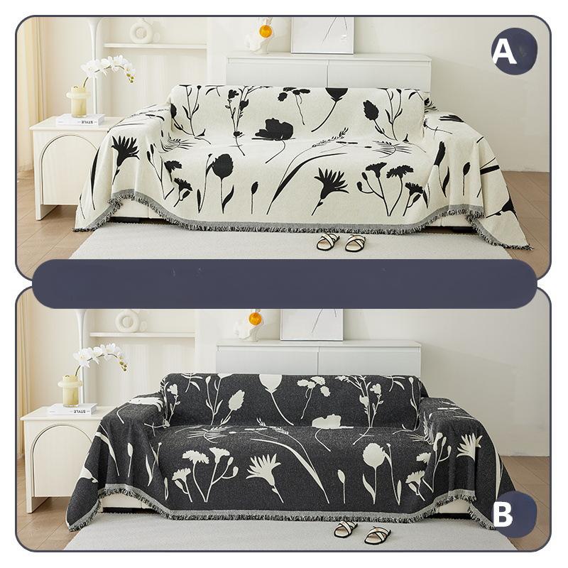 New Double-sided Chenille Sofa Towel Simple Anti-cat Scratch Sofa Cover Single and Double Sofa Blanket Anti-slip Double-sided Usable Sofa Cover