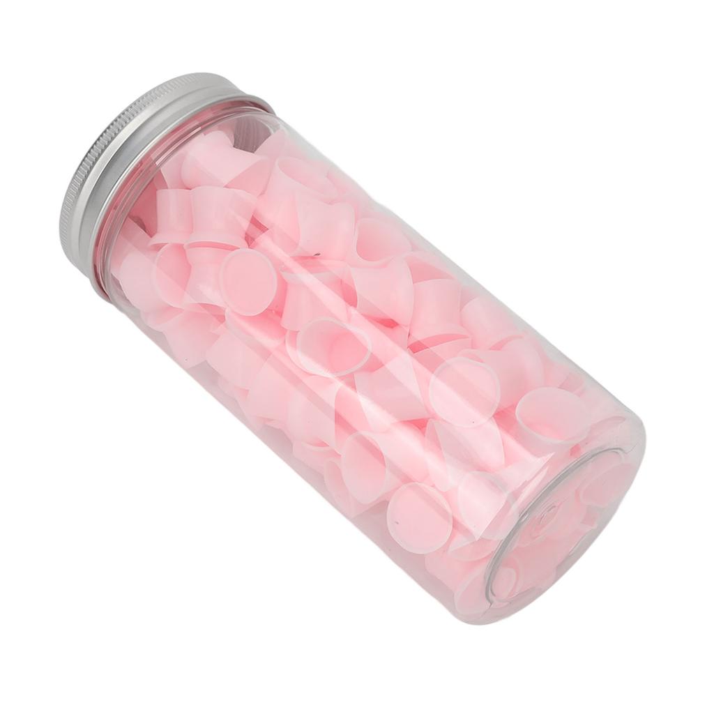 100PCS Disposable Silicone Pigment Cup Large Eyebrow Lip Color Pigment Cups with Storage Bottle