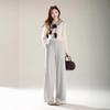 Wool Blend Wide-Leg Knit Pants - Women's Slimming, Comfortable, Loose and Cozy Autumn Wear