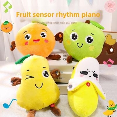 New Fashion High Quality Interactive Musical Sensing Beat Fruit Musical Dooll Fruit Sensing Beat Piano Pear Orange Electric