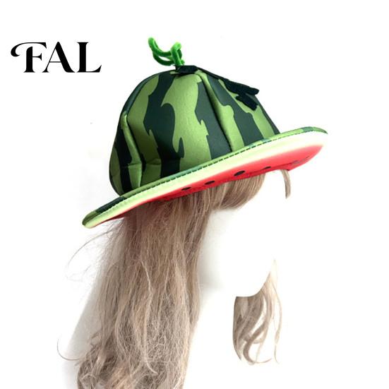 Kreativ Vattenmelonmönstrad Hatt Festmössa, Bredbrättad Solskyddshatt för Kostymfester, Leksam Sommarstrandhatt Lättviktig Elastisk Unisex Huvudbonad