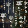 2026 Snowflake Icicle Pendant Set: Transparent Acrylic Christmas Ornaments