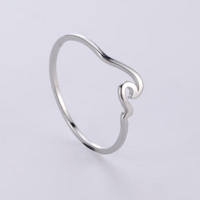Simple Sea Wave Couple Rings Trend Ocean Surf Stainless Steel Paired Rings For Women Men Wedding Birthday Jewelry