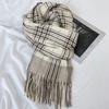 Luxury Plaid Designer Winter Women Scarf Thick Warm Tassels Shawls Pashmina Neckerchief Cashmere Lady Outdoor