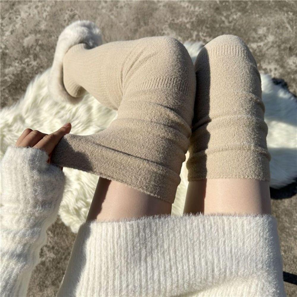 Milk White Warm Stockings Autumn Winter Long Knee Sock Women Long Socks Jk College Accessory