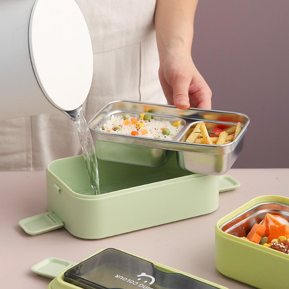 Multi-Layer Food Storage Container Foldable Handle Food Boxes 304 Stainless Steel Lunch Box  Worker