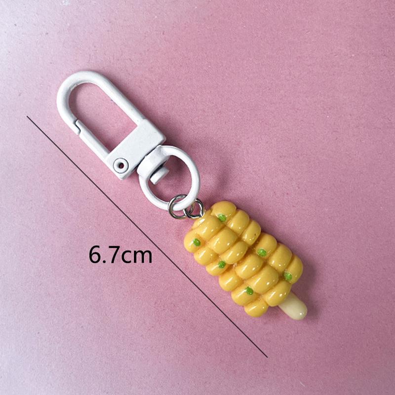 Funny Barbecue Keychain Creative Simulation Food Keyring Mini Meat Skewer Model Pendant Bag Hanging Ornament Gifts