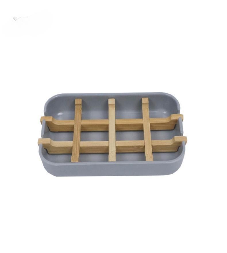 Bamboo Fiber Soap Box Biodegradable Bamboo and Wood Soap Storage Rack Home Bathroom Tabletop Drain Soap Rack Decoration