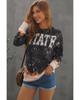 Azura Exchange Black Bleached Sweatshirt