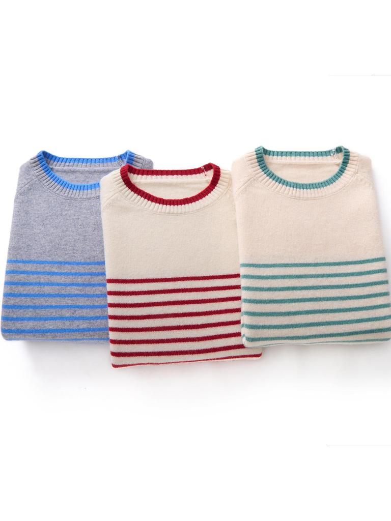 2026 Korean Style Soft Fluffy Women's Striped Sweater