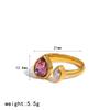 Waterproof Jewelry 18K Gold-plated Stainless Steel Rings Non-fading Fashionable Luxurious Adjustable Opening Zircon Finger Ring