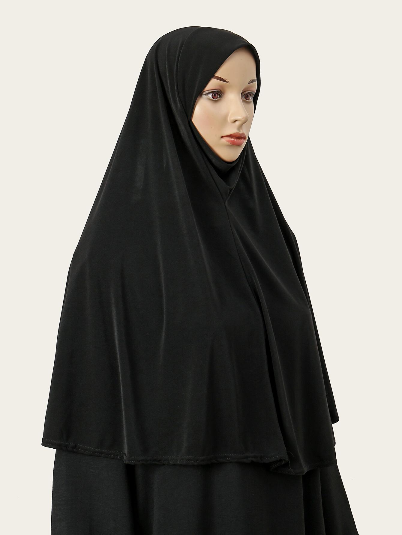 

Мусульманский хлопково-конопляный хиджаб для женщин однотонный длинный абайя мягкий внутренний хиджаб исламский однотонный головной платок обертывания полная защита