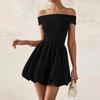 New In Summer, Women's Summer Sexy Off-the-shoulder Bubble Pocket Mini Dress