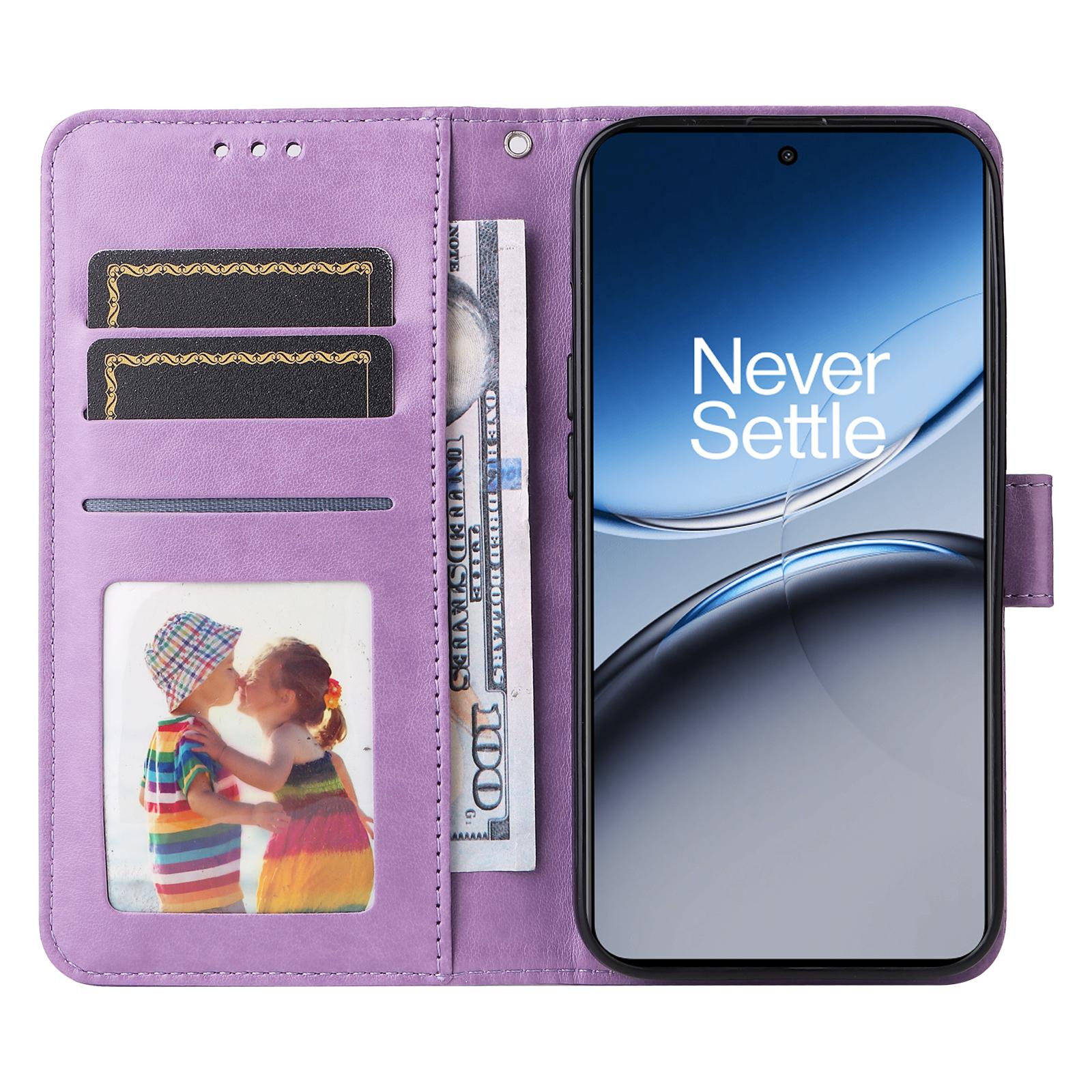 

For OnePlus Nord 4 Case Sunflower Imprint Leather Wallet Phone Cover Purple