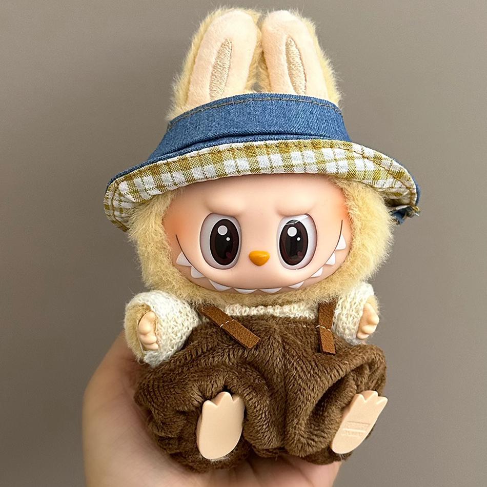 Anime 15-17cm Labubu Kleidung Beliebte Neue Produkte Mode Klettverschluss 17cm Puppe Süßes Kleid Lässiges Set Rock Plüschtier Kleidung