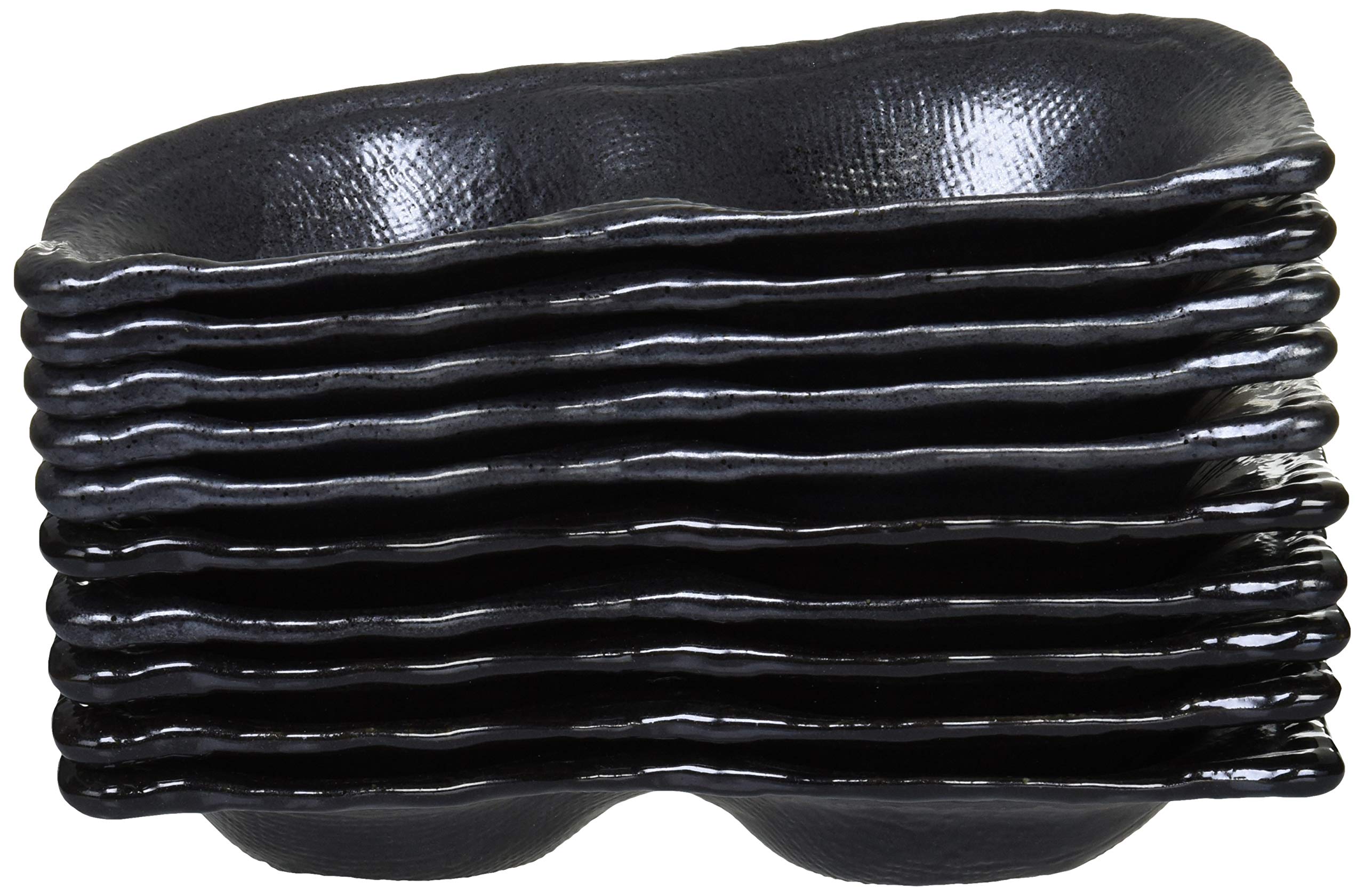 

Set of 10 Condiment Black Broad Bean Plate x 10 x Japanese Commercial Plate, 2-Dish [19 3cm] [Restaurant, Inn, Tableware, Restaurant, Use, Tableware,