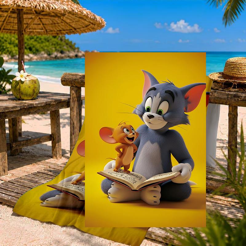 Tom Adventure Beach Towel Microfiber Beach Towel, Lightweight and Quick-Dry, for Summer Travel, Swimming Pool Fan Birthday Gift