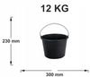 Plastic Construction Bucket, 12 Liters, Black