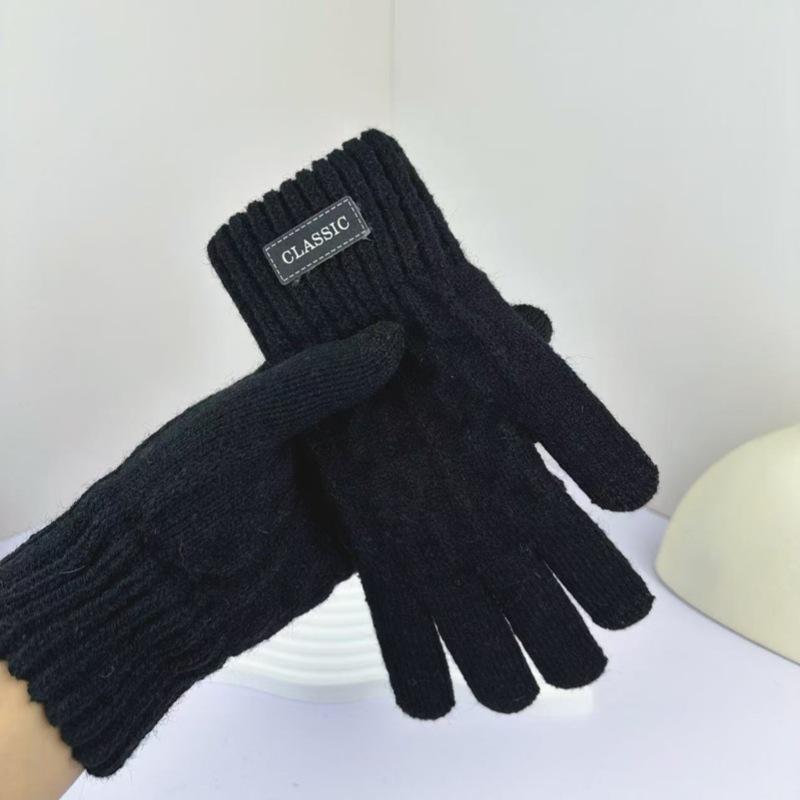 WTEMPO Men's Winter Knitted Touch Screen Full Finger Cold Resistant Thick Gloves