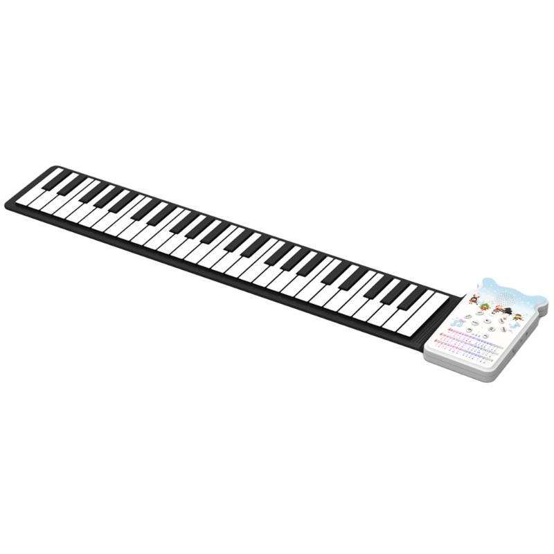 Roll Up Piano, 49 Key Multifunctional Electronic Piano Keyboard Foldable Hand Roll Out Piano, Educational Soft Keyboard