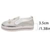 Fashion Large Shiny Crystal Decor Casual Shoes Woman Plus Size Thick Sole Non Slip Flats Mujer Women's Light Comfort Platform Loafers