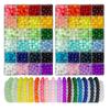 Juego de 1200 Cuentas de Vidrio DIY para Hacer Joyería 24 Colores 8 mm Pulsera de Cuentas de Cristal