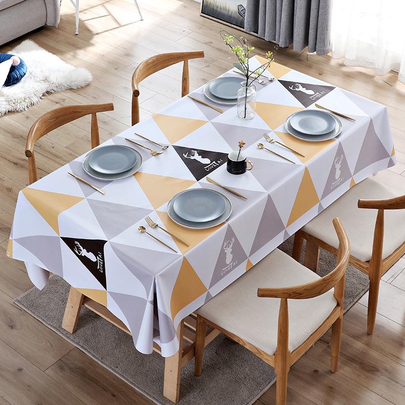 Tablecloth Fabric Waterproof, Anti-Scalding And Oil-Proof, Leave-In Rectangular Pvc Coffee Table Cloth, Dining Table Mat, Desk Student