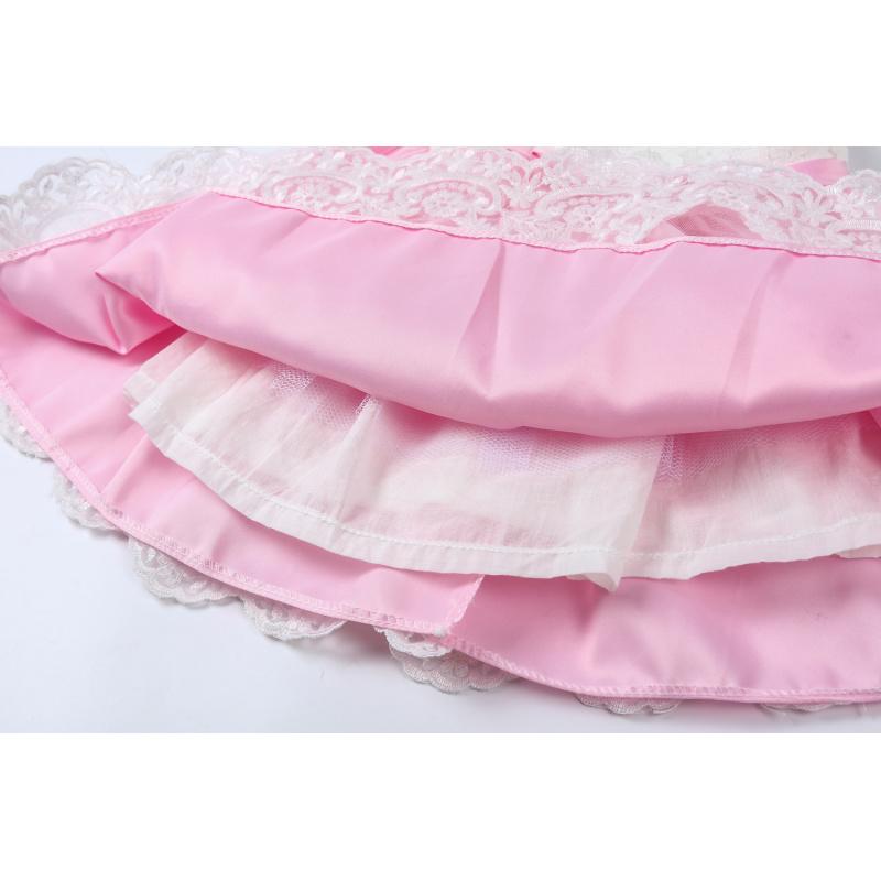 Bestseller Baby 100-Tage-Geburtstagskleid mit Schleife, Haarband, Puffrock und Spitzenkleid