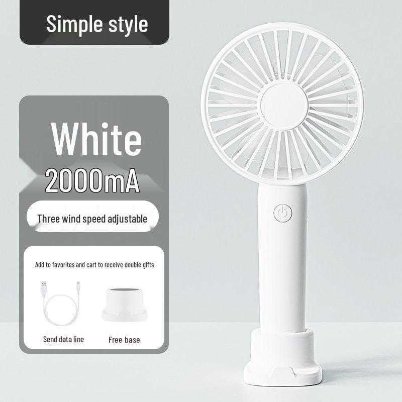Portable USB Rechargeable Mini Fan for Travel, Student, and Desktop Use 2000mAh