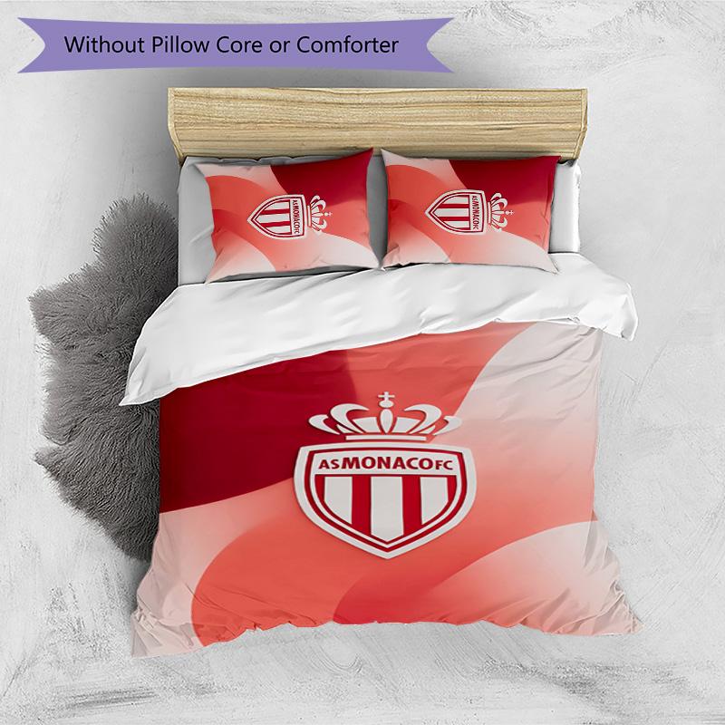 Monaco FC Printed 3PCS Bedding Set Breathable Duvet Cover with Pillowcases Decorative Bed Linen for Bedroom Home