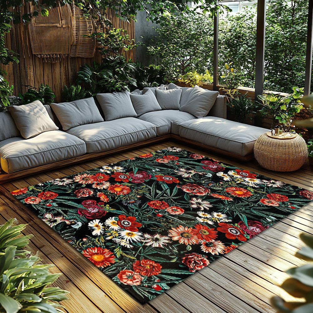 Floral Doormat Indoor Outdoor Rug Washable Welcome Mat Home Decor Entrance Floor Carpet Spring Blossom Pattern Area Rug Gift Ide