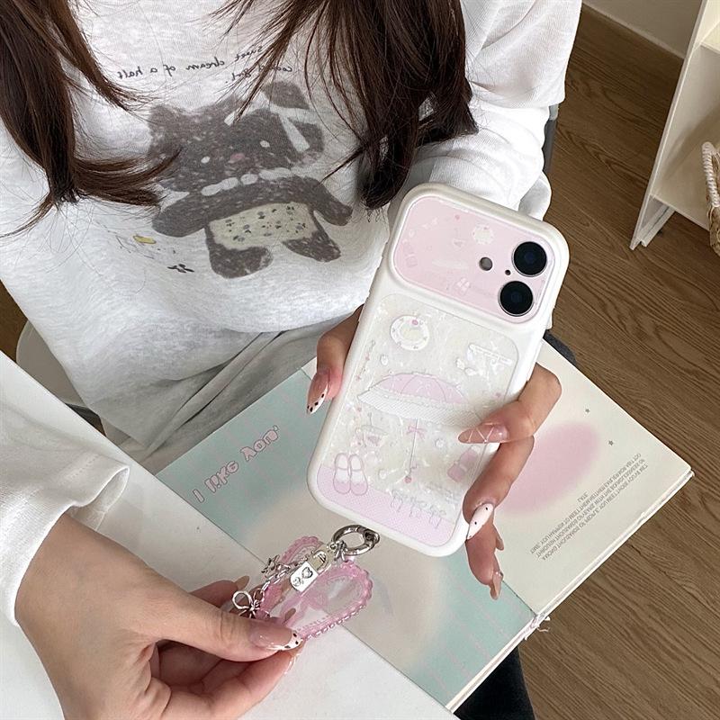 iPhone 14/15/16/17 Pro Max Case: Pink Bow Japanese Korean Style for Women