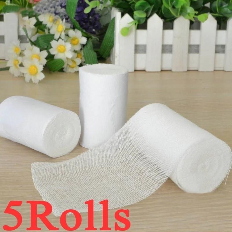 5 Rollen PBT Elastische Bandagen Outdoor Notfall Erste Hilfe Bandagen Atmungsaktive Netzbandagen für Frakturen Outdoor Erste Hilfe Werkzeuge